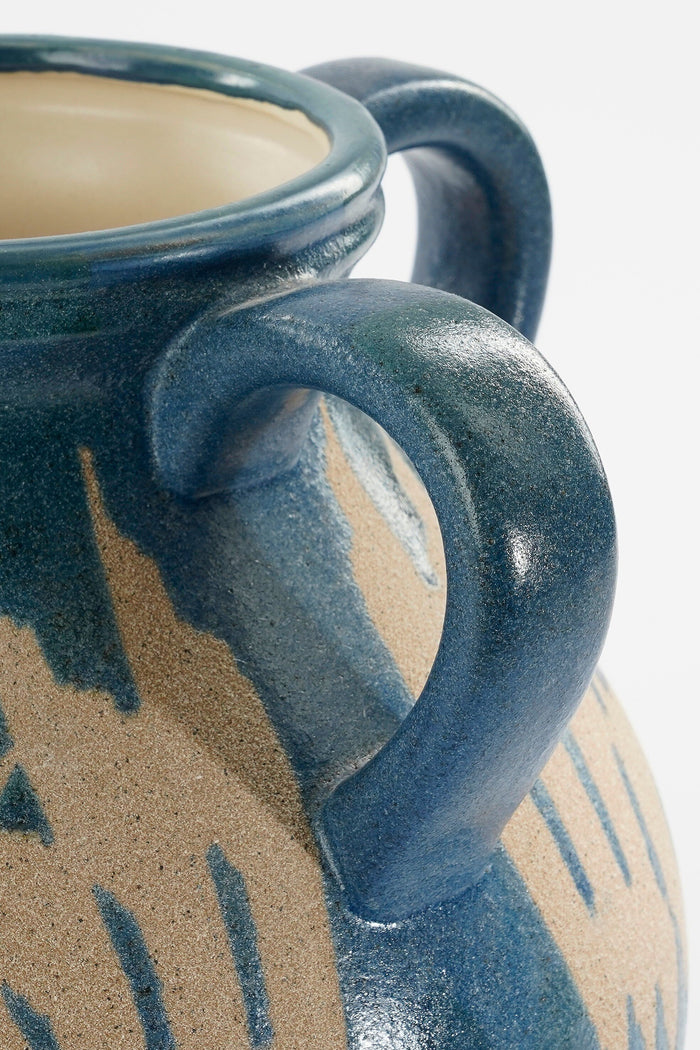 Mica Decorations Caldo Vaas - L28 x B28 x H36 cm - Donkerblauw