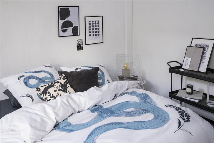 Dindi Home - Dekbedovertrek Tattoo Snake - 140x220 - Wit