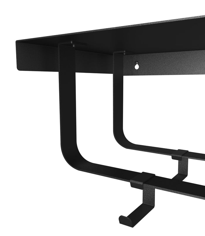 Gorillz Layer - Wandkapstok Met Hoedenplank - 8 Kapstok Haken - Zwart