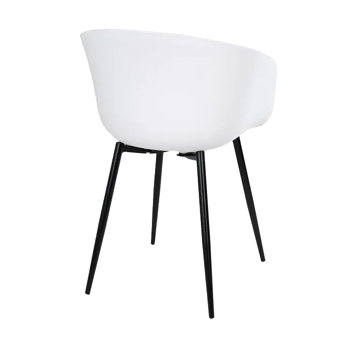 Artichok Liloe kunststof tuinstoel wit met armleuningen