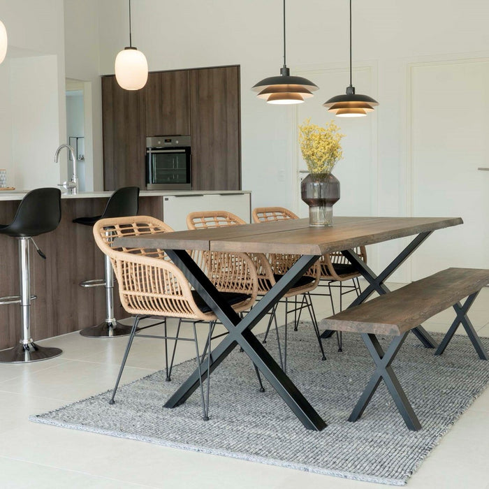 House Nordic Trieste Polyrattan Armstoel Natural set van 2