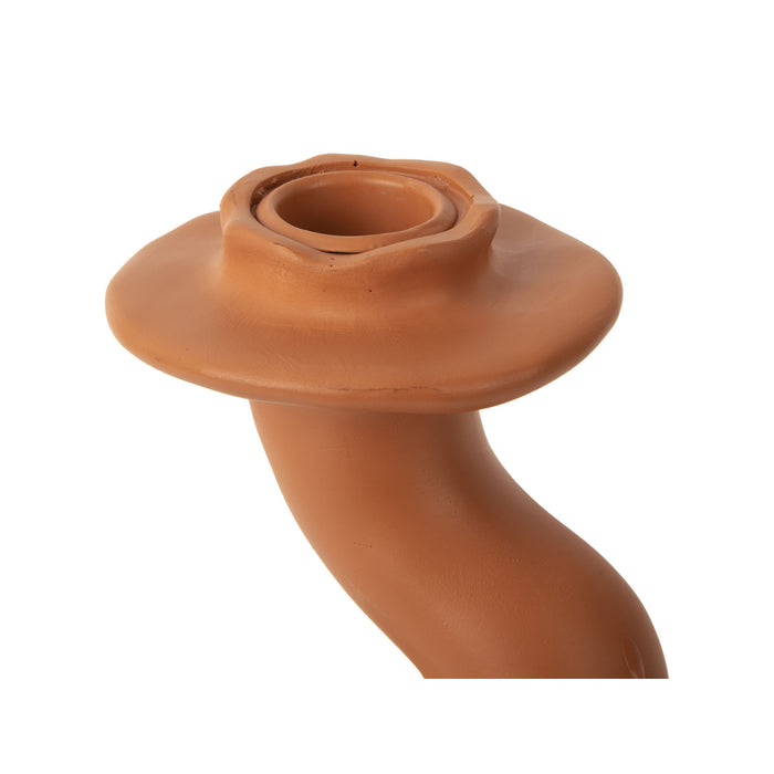 Present Time Kandelaar Organic Swirl - Oranje - 14x12,5x30,5cm