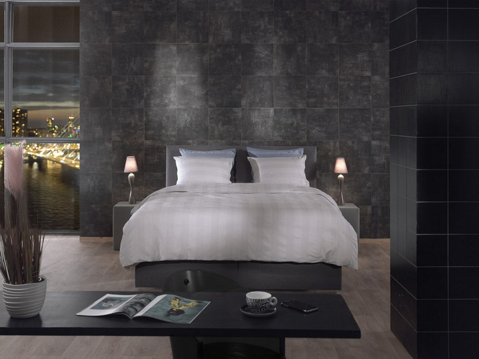 Yellow Dekbedovertrek Katoen Arrezo - vapor grey