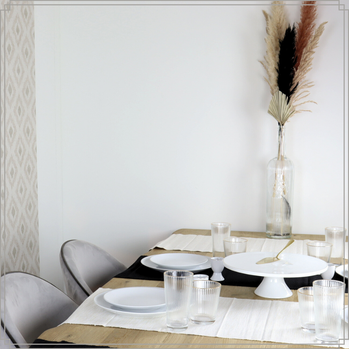 OTIX Taartplateau met Voet 30cm Wit met Gouden rand Decoratie Porse...