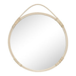 Malo Mirror - Ronde spiegel in natuurlijk rotan Ø50 cm