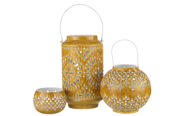 J-Line lantaarn Hoog Geperforeerd - ijzer - oker