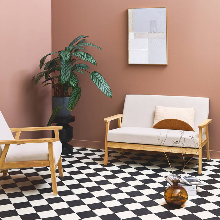 sweeek - Bank 2-zits + fauteuil, corduroy, houten poten.