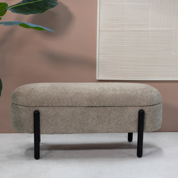 Giga Meubel - Opbergbank Taupe Stof|Textiel - 108x41x48cm