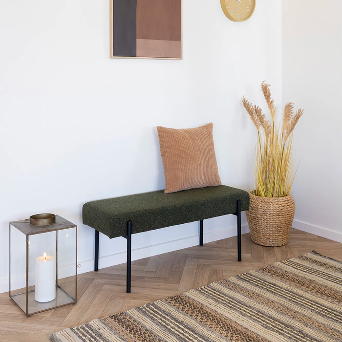 Artichok Marianna Bouclé Stoffen Bankje Donkergroen