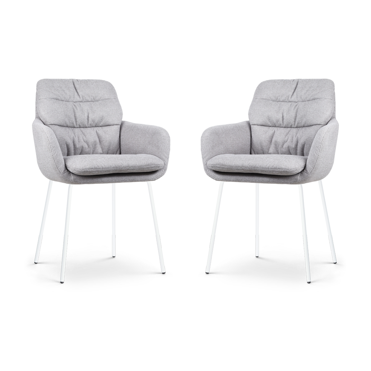 Nolon Nora-Mia Eetkamerstoelen Set van 2 - Grijs - Wit Onderstel