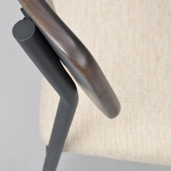 Rowico Home Maymont Eetkamerstoel met Beige Zitting - Donkerbruin