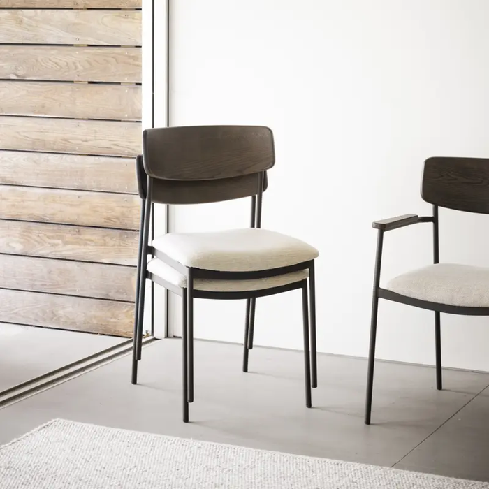 Rowico Home Maymont Eetkamerstoel met Beige Zitting - Donkerbruin