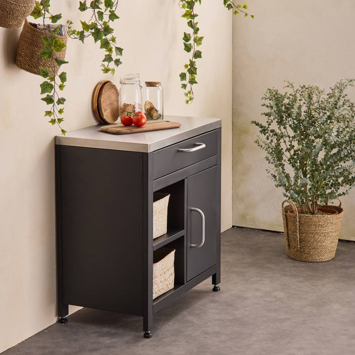 sweeek - Stalen buitenkeuken 1 lade en 1 deur, 80 cm breed