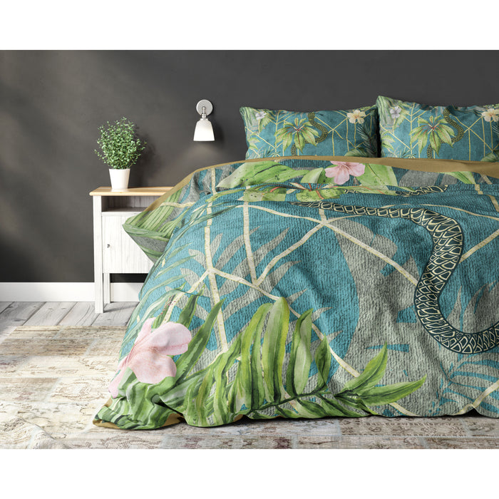 Sleeptime Dekbedovertrek Palm Wood green
