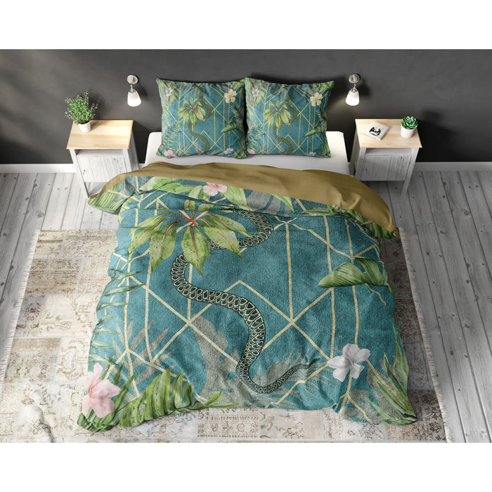 Sleeptime Dekbedovertrek Palm Wood green