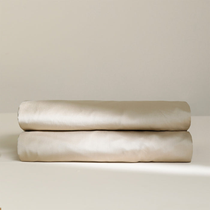 Damai Hoeslaken Biologisch Katoen Satijn 30cm Hoekhoogte - taupe