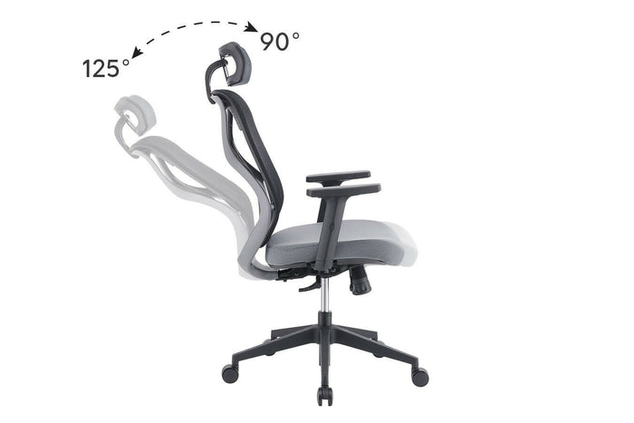 Feel Home - Ergonomische Bureaustoel Verstelbaar - Zwart|Grijs