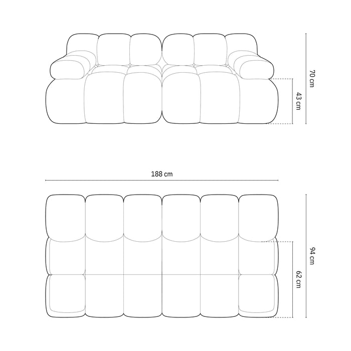 Milo Casa Tropea Modulaire 2-zitsbank - Roze