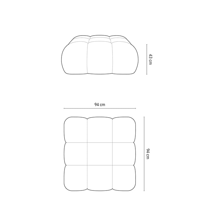 Milo Casa Tropea Modulair Bank Element - Hocker - Zwart