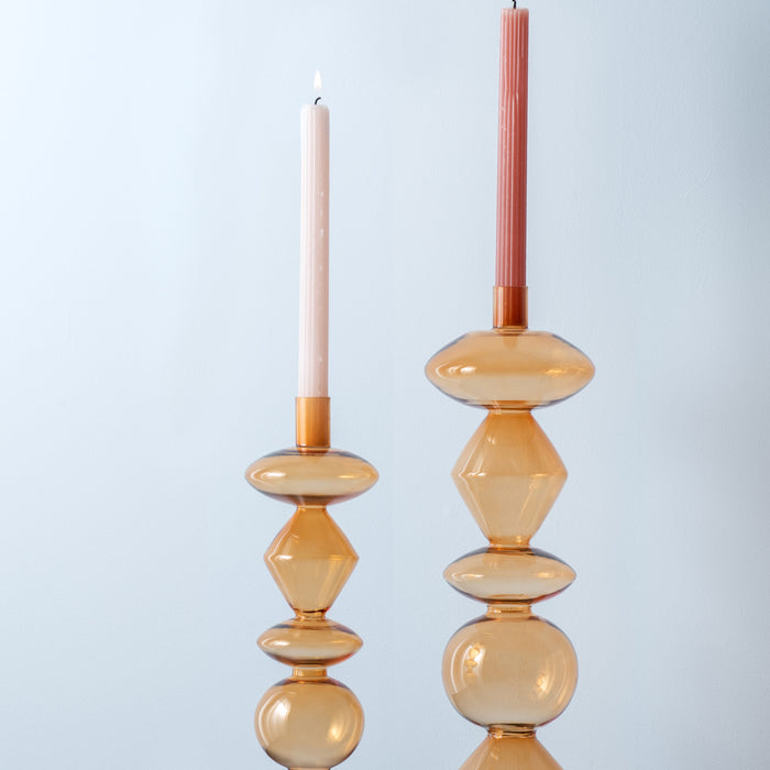 present time - Kandelaar Totem - Geel - 16x16x41cm