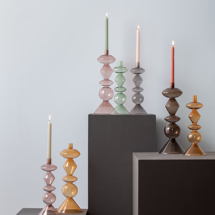 present time - Kandelaar Totem - Geel - 16x16x41cm