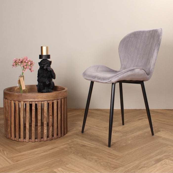 DS4U Giulia eetkamerstoel velvet grijs