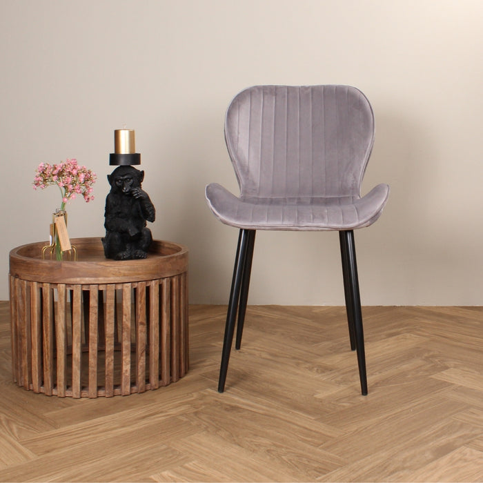 DS4U Giulia eetkamerstoel velvet grijs