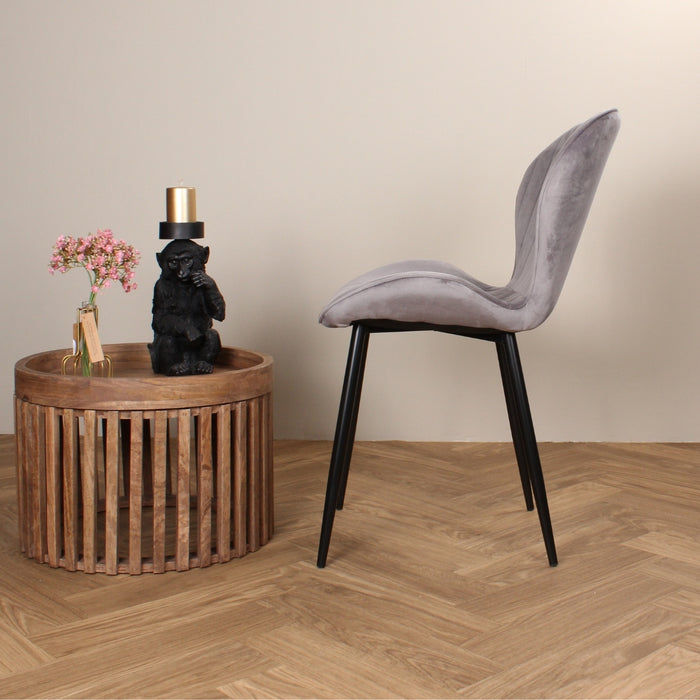 DS4U Giulia eetkamerstoel velvet grijs