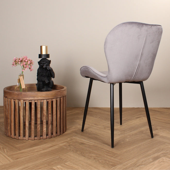 DS4U Giulia eetkamerstoel velvet grijs