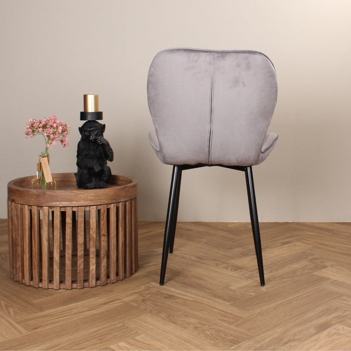 DS4U Giulia eetkamerstoel velvet grijs