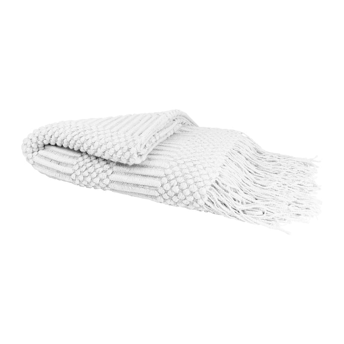 QUVIO Plaid  - 220 x 127 cm - Polyester - Grijs