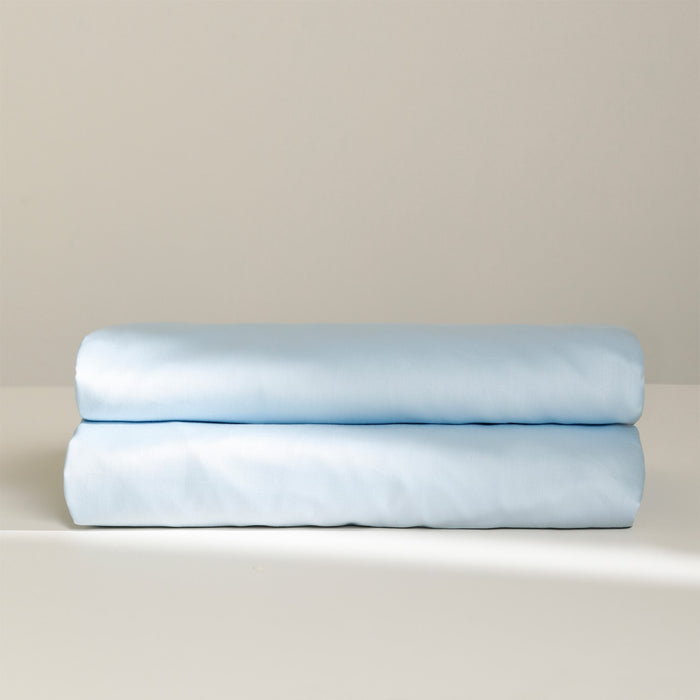 Damai Topper Hoeslaken Biologisch Katoen Satijn sky blue