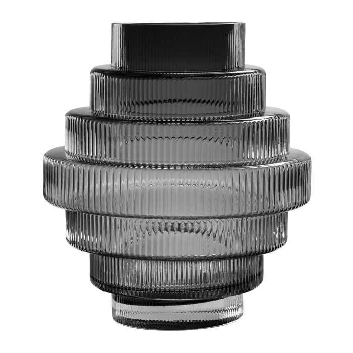 QUVIO Vaas - Glas - Grijs - Maat L