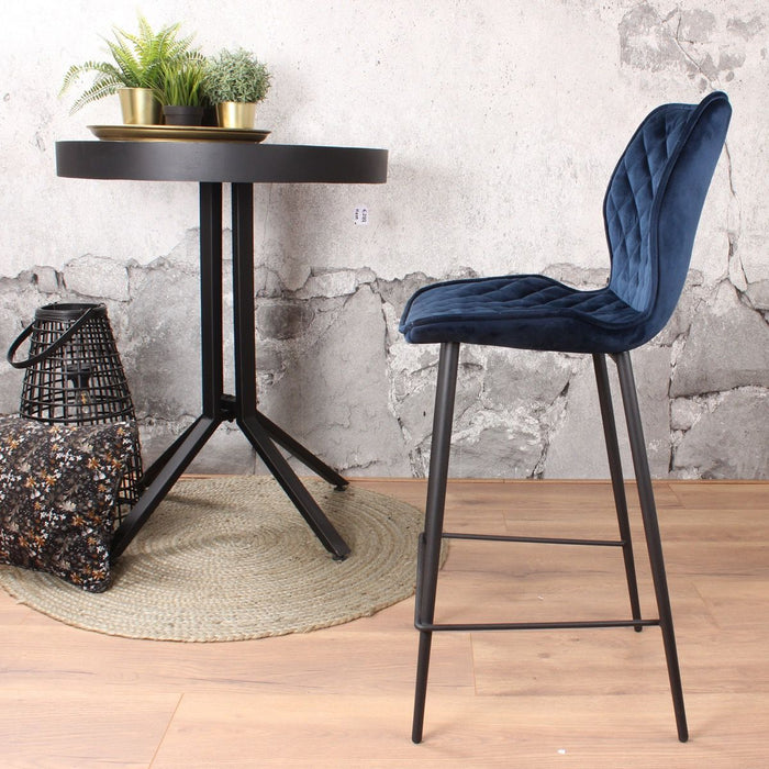 DS4U Ruby barkruk velvet 66 cm blauw