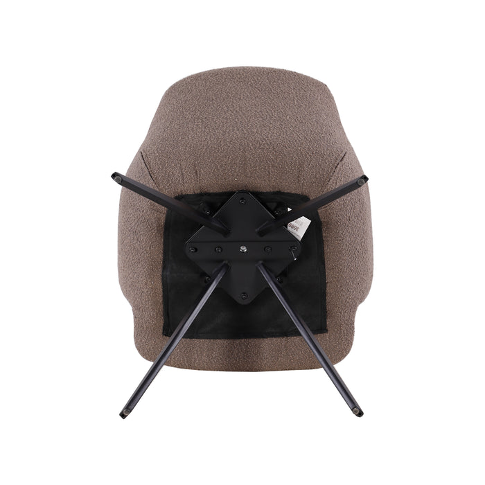 Livingfurn - Giga Meubel - Eetkamerstoel Doreen Bouclé Bruin Draaibaar