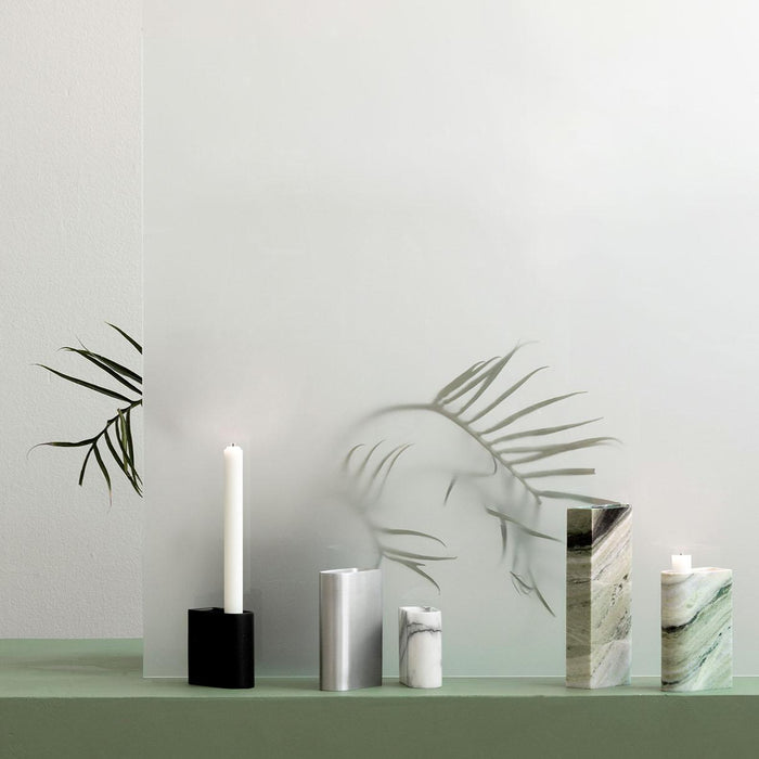 Northern Monolith kandelaar low groen marmer