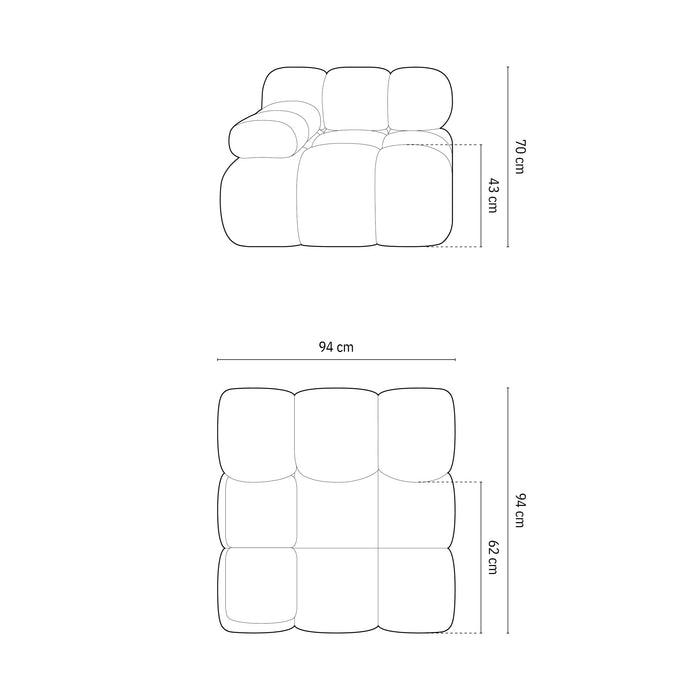 Milo Casa Tropea Modulair Bank Element - Hoek Links - Beige