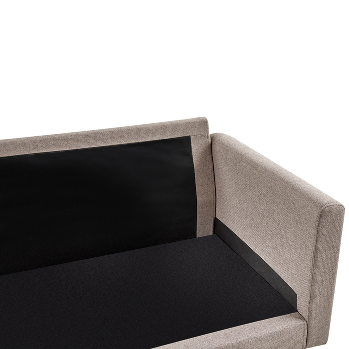 Beliani - MALA - Driezitsbank - Lichtbruin - Polyester