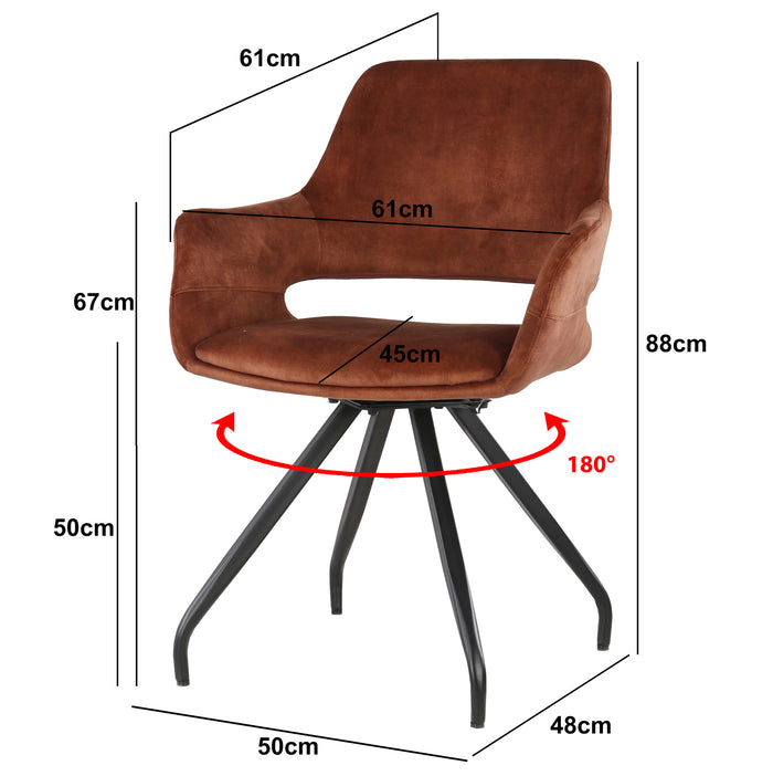 Livingfurn Capp Rust Velvet