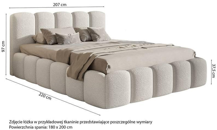 NADUVI Collection Bedframe Chloe bouclé met opbergvak