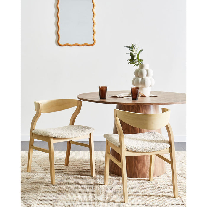 Beliani-YUBA-Eetkamerstoel set van 2-Lichtbruin|Lichtbeige-Fluweel