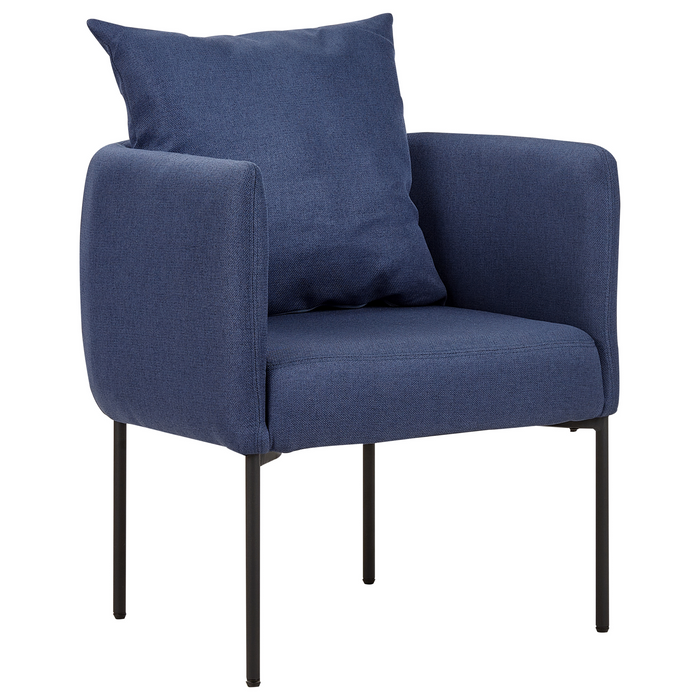 Beliani - MALMOS - Fauteuil - Donkerblauw - Kunstlinnen