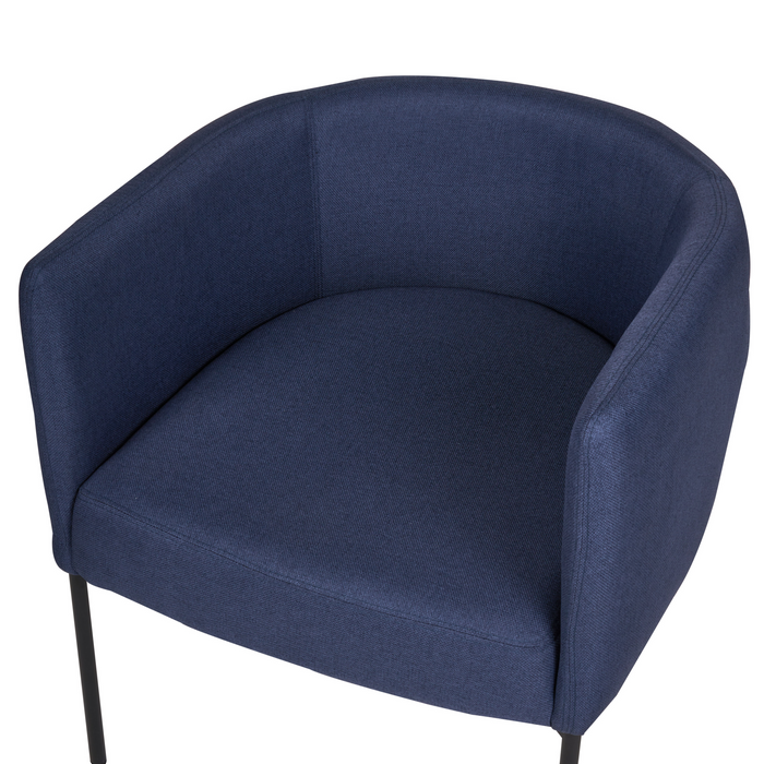 Beliani - MALMOS - Fauteuil - Donkerblauw - Kunstlinnen