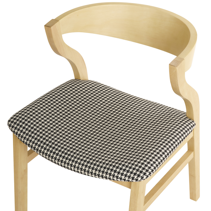 Beliani-YUBA-Eetkamerstoel set van 2-Donkerhout|Zwart|Wit-Bouclé