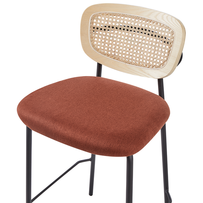 Beliani - MAYETTA - Barkruk set van 2 - Oranje - Polyester