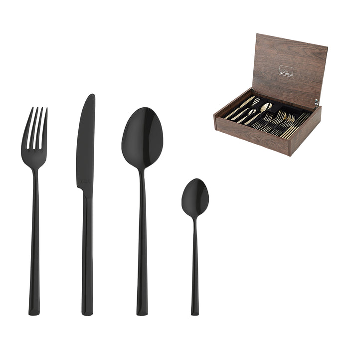 Amefa Metropole Bestekset 24-delig - Zwart