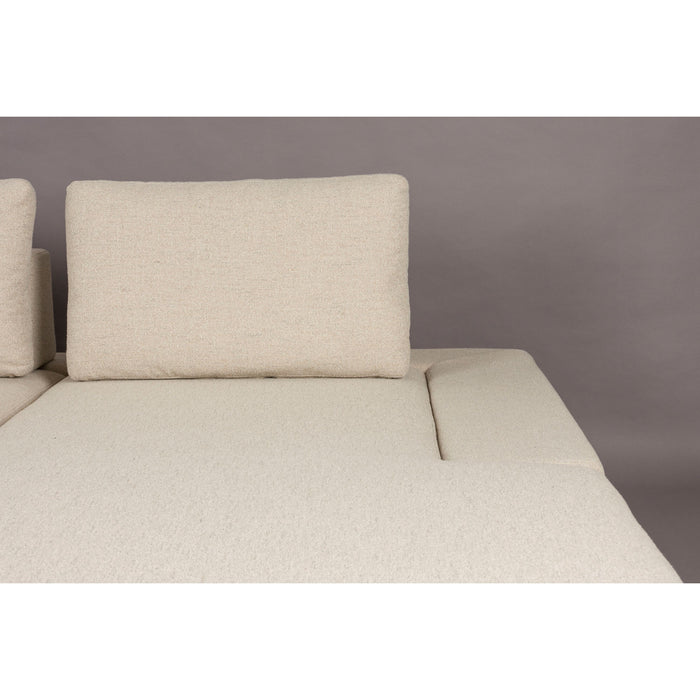 Dutchbone Shelly 3-zitsbank Rechts Chaise Longue Off-White - Wit