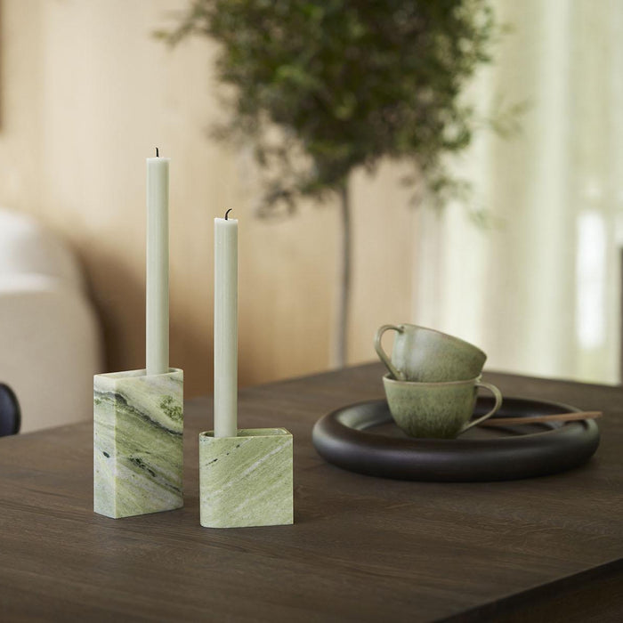 Northern Monolith kandelaar low groen marmer