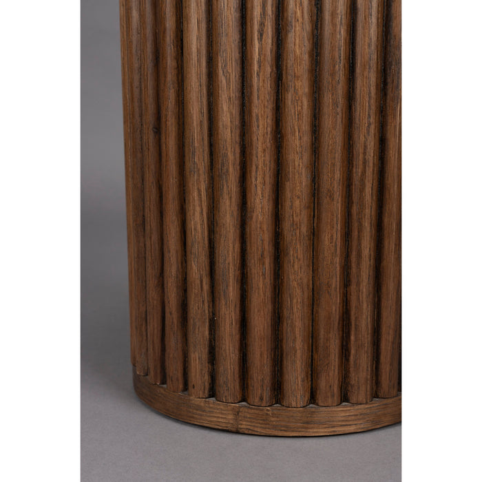 Dutchbone Arda Bijzettafel Rond 35 cm Travertin| Steen - Beige