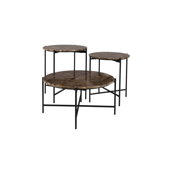 Housecraft Living Tooz bijzettafel Rond 60 cm Marmer Bruin